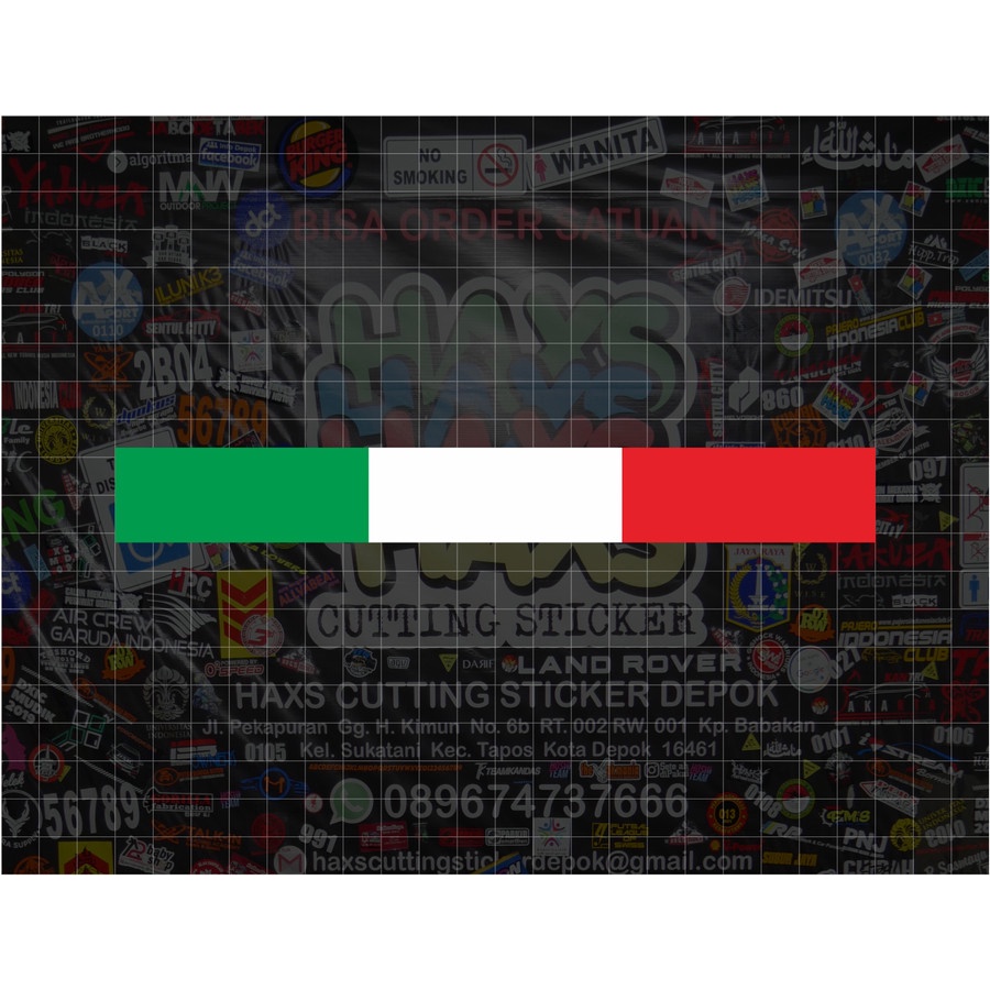 Cutting Sticker Bendera Italy 20x2,5 Cm