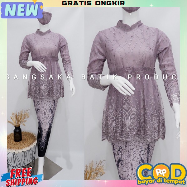Baju Kondangan One Set Stelan Kebaya Wanita Dewasa Pakaian Adat Moderen Stelan Bsju Wisuda Kebayak K