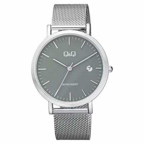 Jam Tangan Wanita Classic Casual Stylist Rantai Stainless Steel Tanggal Diameter Besar Original Q&amp;Q QnQ QQ A466 Series