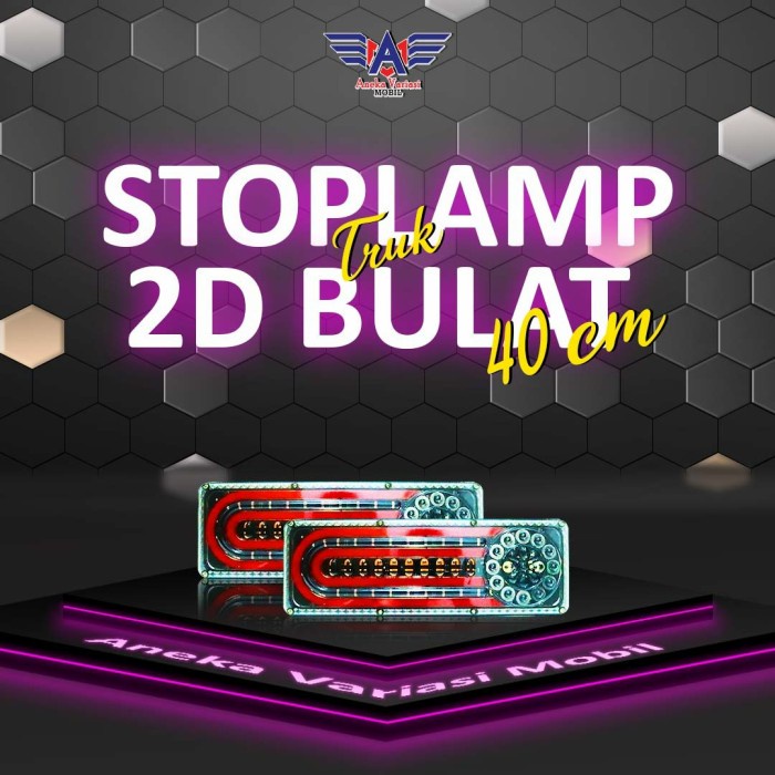 lampu belakang sein rem stoplamp truk 24 volt 40cm 2D bulat