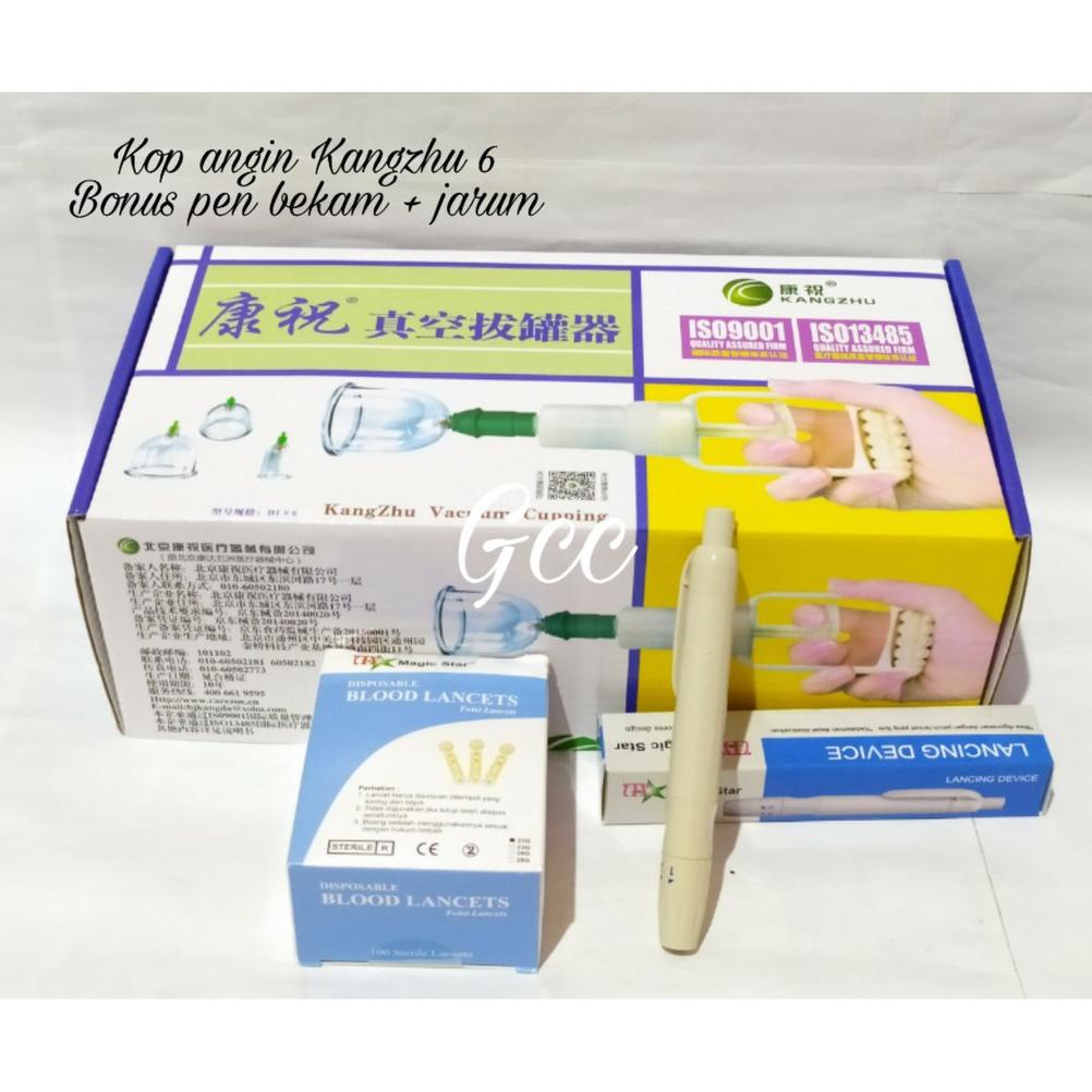 PRODUK- PAKET LENGKAP KOP ANGIN ALAT BEKAM KZ6/KANGZHU 6 FREE PEN BEKAM DAN 1 BOX JARUM BEKAM MAGIC 