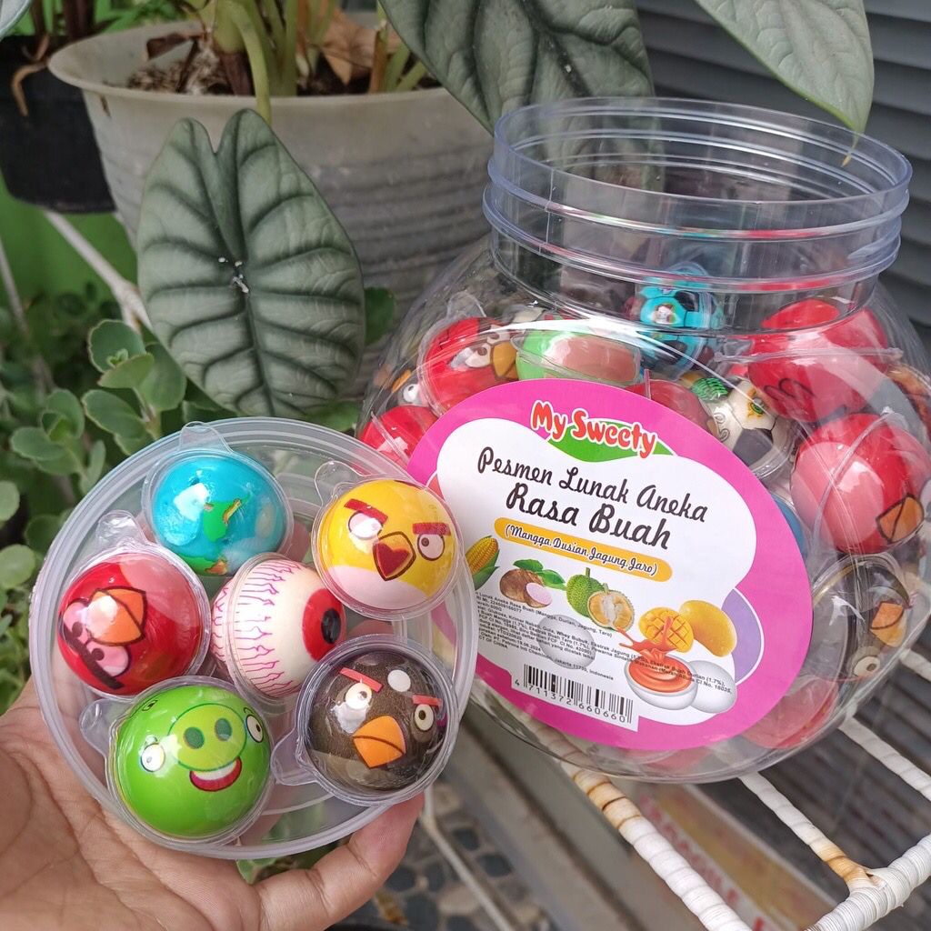 

1 toples Permen Lunak viral Import Jelly Isi selai 500 gram / Permen lunak LUVMI AAA MY SWEETY PERMEN LUNAK 1 TOPLES ISI 50 PC permen lunak isi selai jeli viral lucu buah bola globe mata emoticon