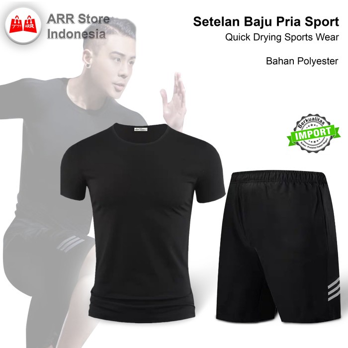 Baju Olahraga Pria Setelan Sports Wear Quick Drying Import