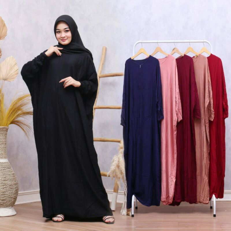 BISA COD DASTER KAFTAN POLOS UNIQUE BAHAN RAYON ADEM TEBAL BUSUI FRENDLY LD JUMBO