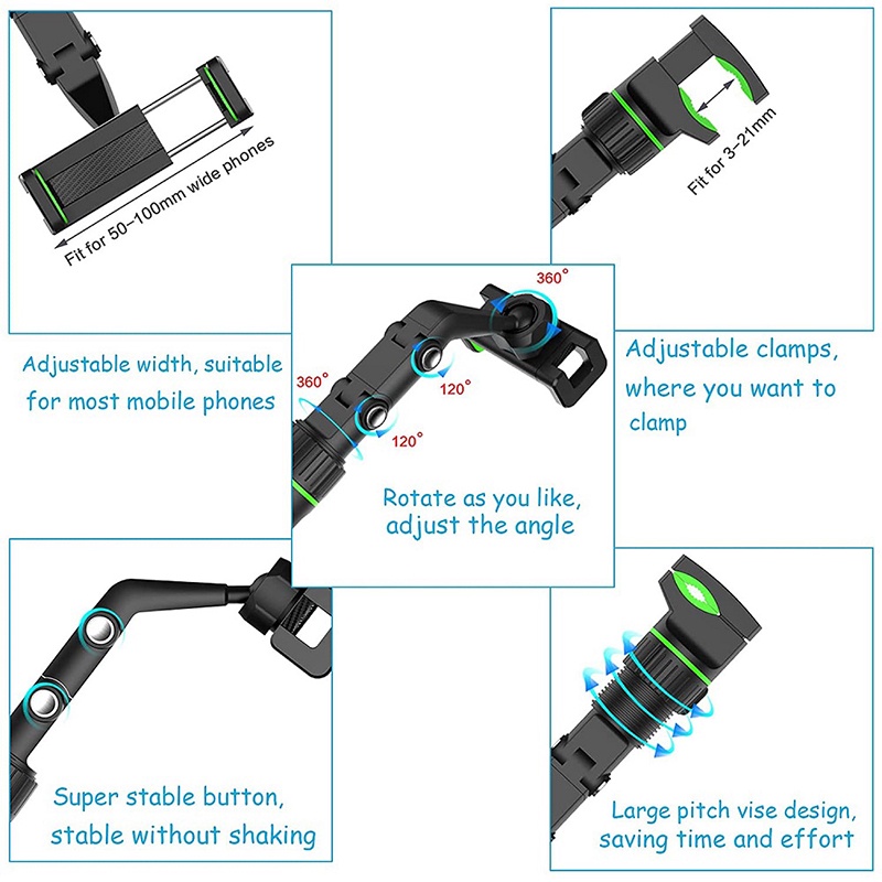 Holder Hp Mobil Multifungsi360° Rotatable Review Cermin Gantung Dudukan Dudukan Hp GPS Mobil Untuk Dudukan Mobil Handphone