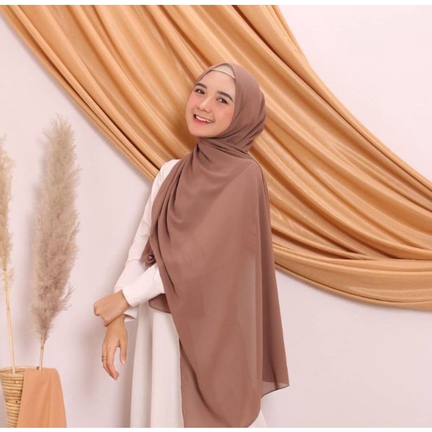 Pashmina 170x75cm Ceruty  Babydoll Bahan Premium pasmina/ pashmina hijab panjang warna Milo Murah Grosir