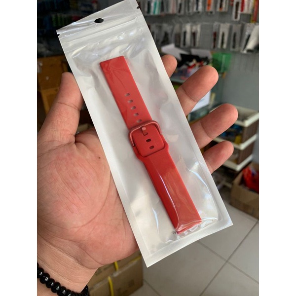 Strap Tali Jam Tangan Silikon merah Smartwatch size 20mm