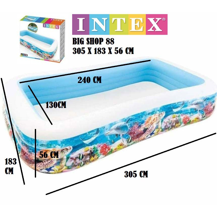 INTEX 58485 Kolam Renang Motif Ikan Family Swim Centre Tropical Reef MBS
