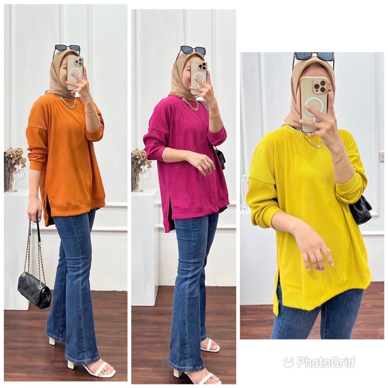 1100 atasan blouse wanita kaos knitted hanover merk clarke