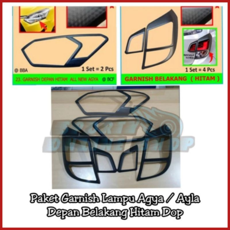 Garnish Lampu Agya New / Ayla New Warna Hitam Dop