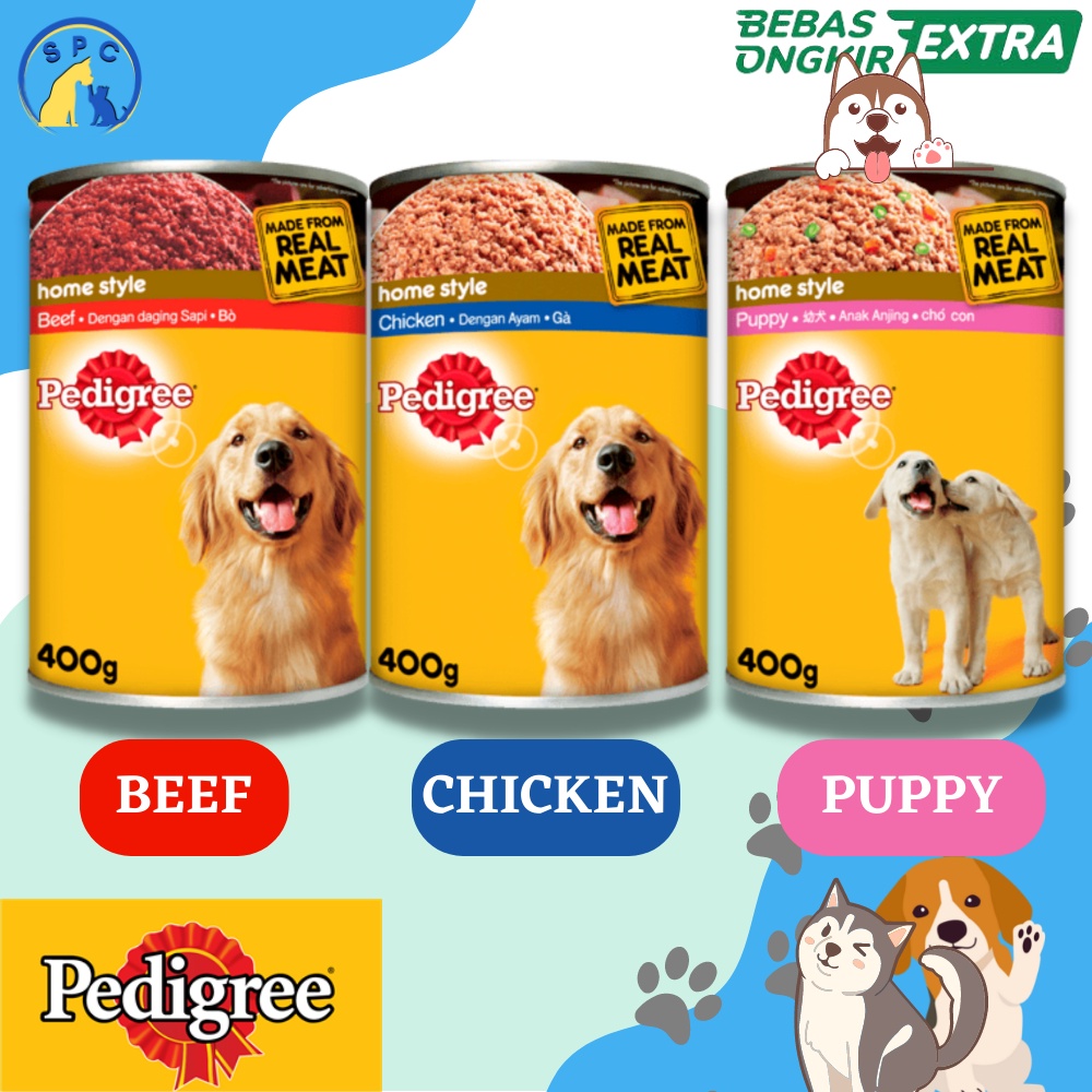 PEDIGREE Kaleng 400 Gram Makanan basah Anjing Makanan Anjing Dog Food Premium Dog Food Pedigree