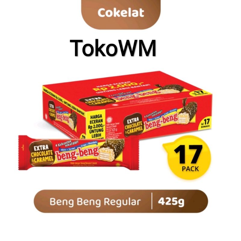 

Beng beng wafer caramel crispy coklat isi 17 pcs 24g