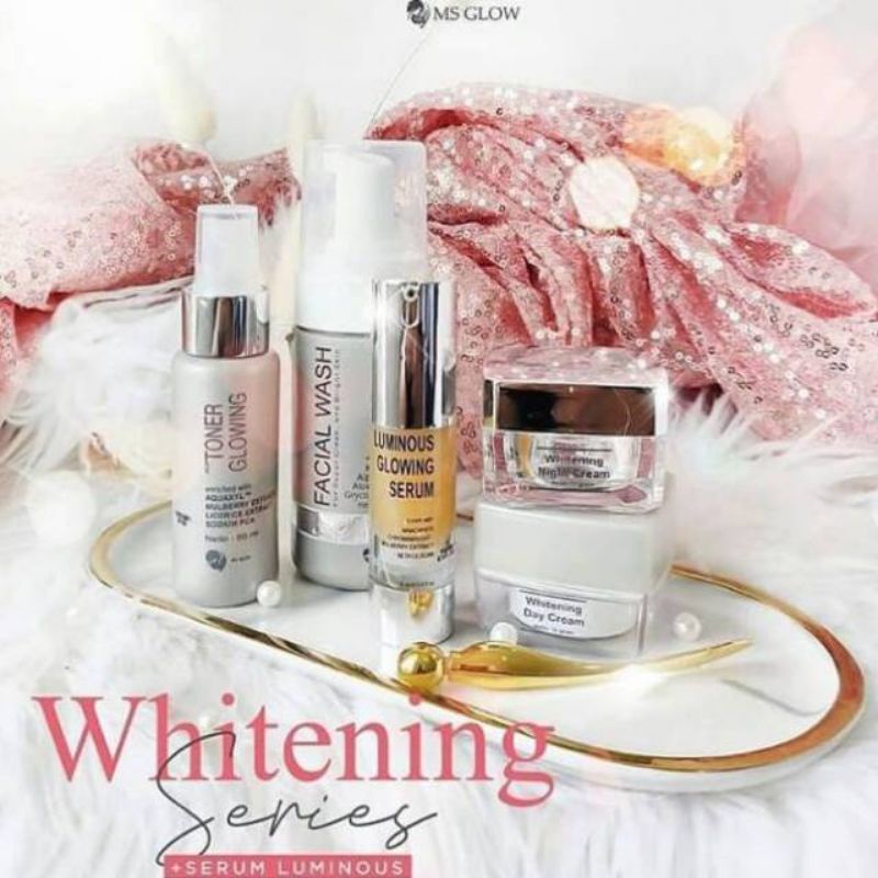 PAKET WAJAH WHITENING + SERUM LUMINOUS MS GLOW ORIGINAL (SUDAH BER BARCODE)