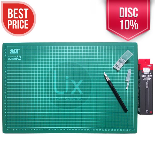 

Pemotong Paket Cutting Mat A3 + Pen Cutter