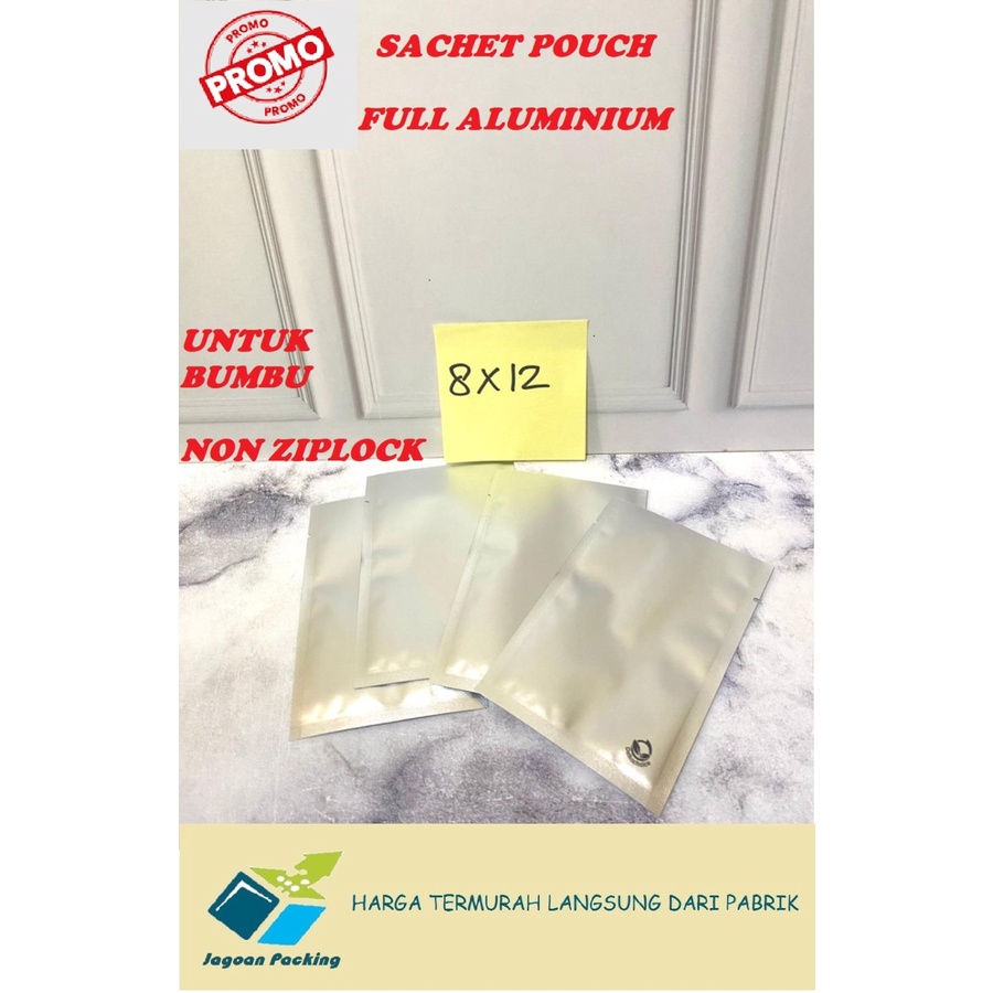 KEMASAN SASET SACHET BAG ( Full ALUMINIUM ) - 80um UKURAN 8 CM X 12 CM