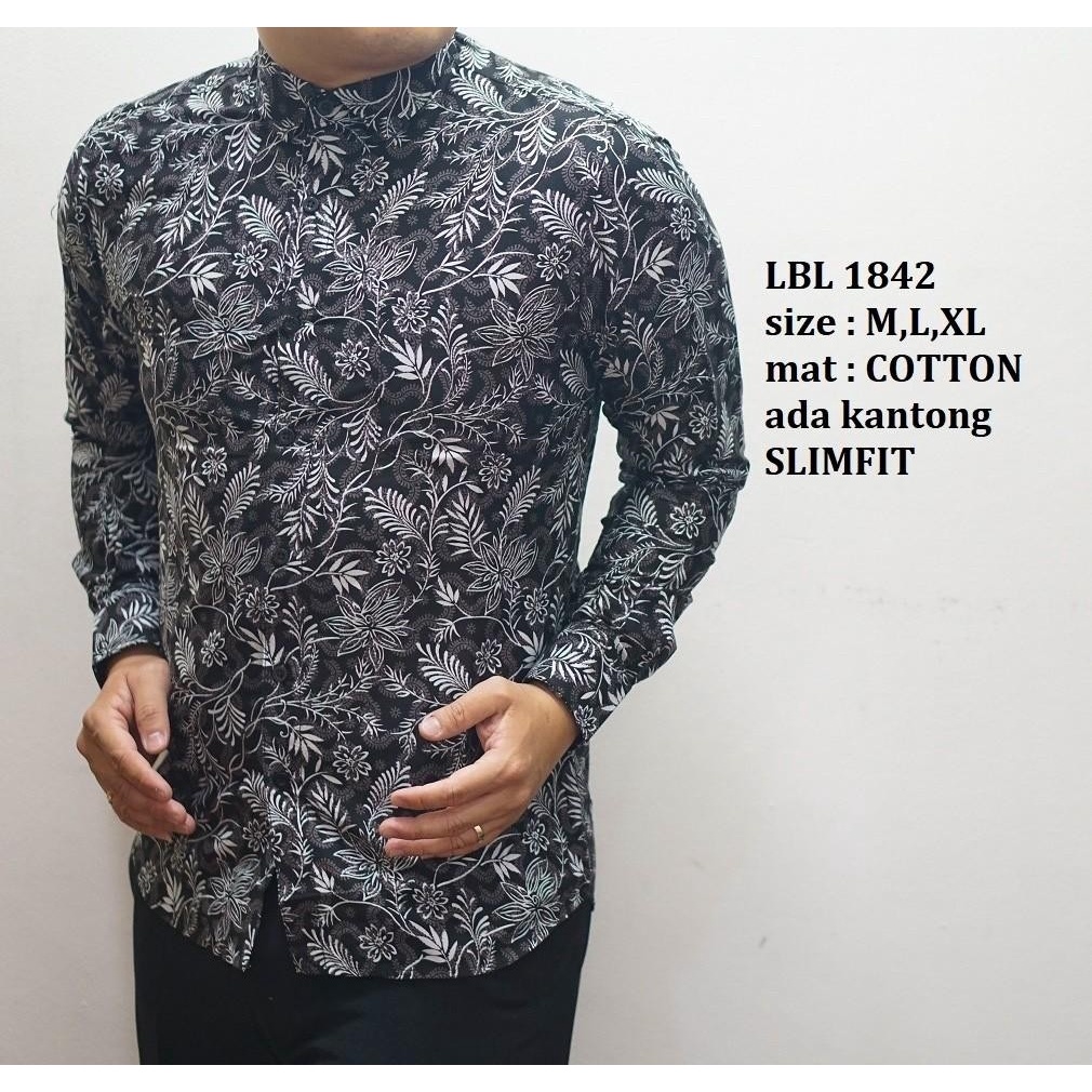 KEMEJA BATIK PRIA SLIM FIT BAJU BATIK PRIA SLIM FIT PREMIUM LBL1842