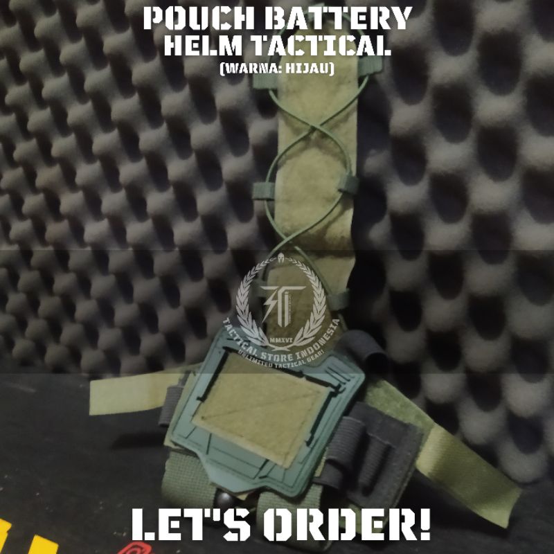 Pouch Battery Helm Tactical Warna HIJAU TSI Series