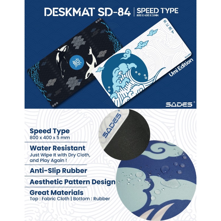 Sades SD84 / SD-84 Speed Type Cloth Gaming Deskmat / Mousepad