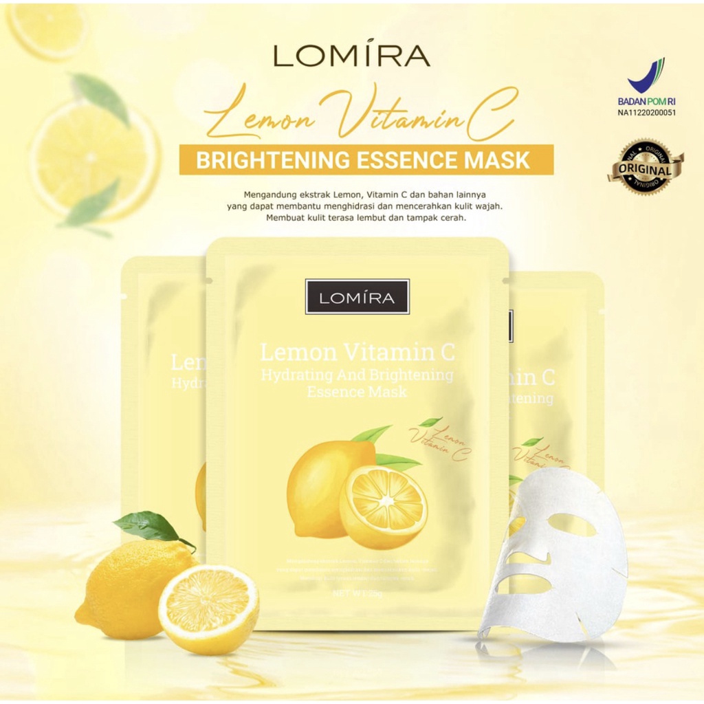 Lomira Sheet Mask Essence Masker Wajah BPOM