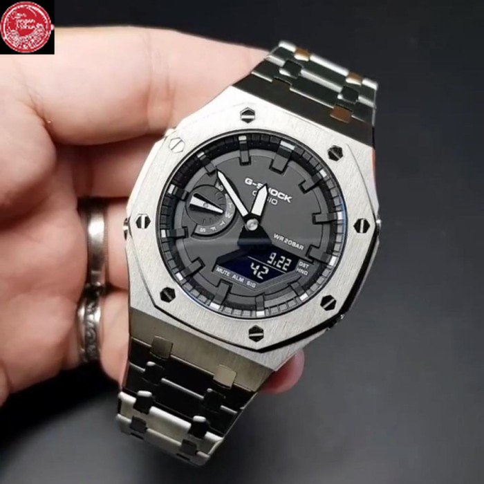 gshock g-shock GA-2100-1ADR GA-2100-SKE-7ADR GA2100 Original Mod - silver ske