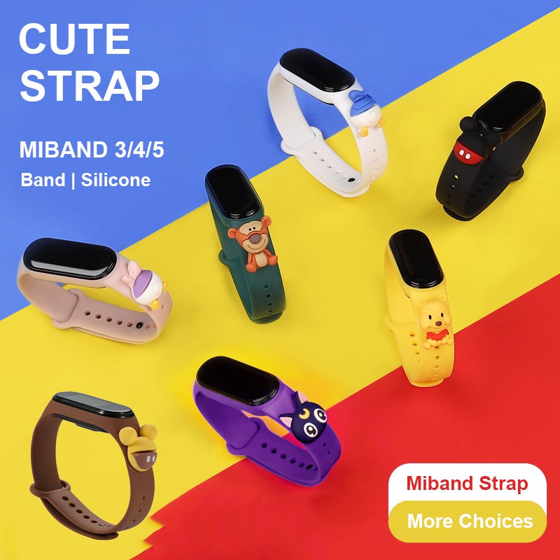 Tali Smartwatch Strap Jam Xiaomi Mi Band 3/4/5/6 Boneka Kartun Besar 3D LUCU