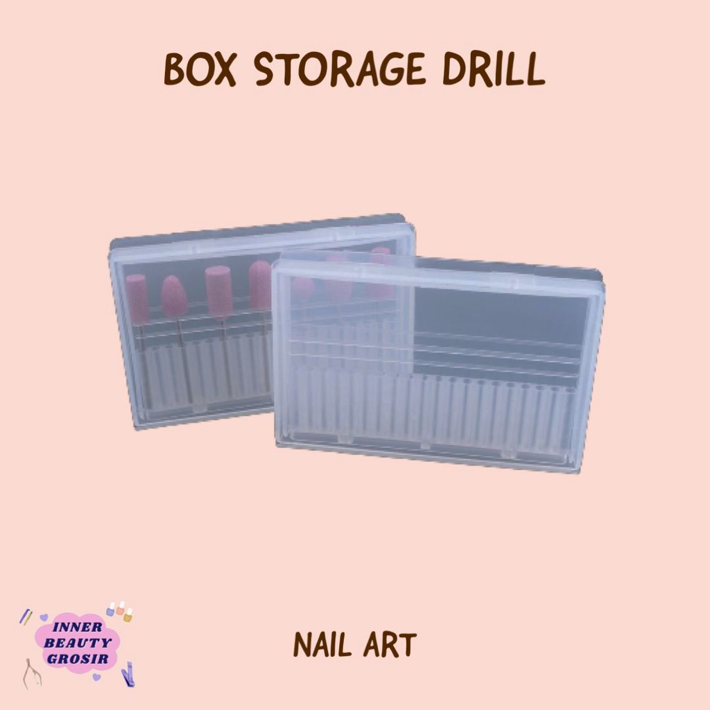 Box Storage Penyimpanan Drill Nail Art / Box Storage Nail Art Serbaguna