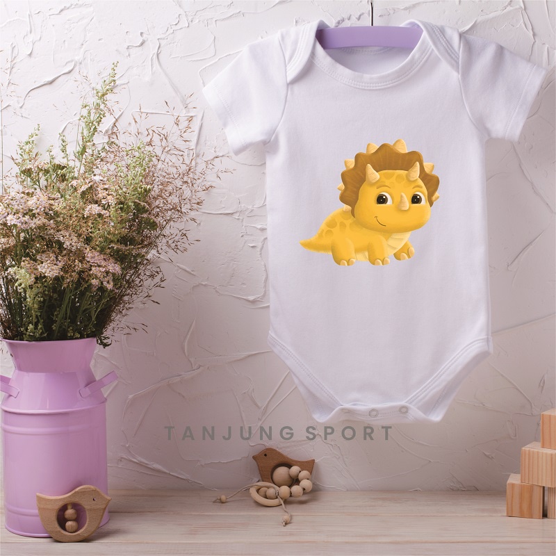 Jumper Baju Bayi Newborn Perempuan Laki-Laki Dinosaurus T Rex Bisa Custom Nama