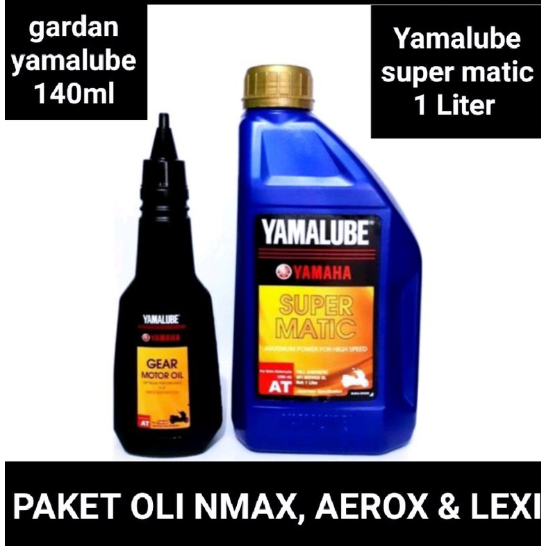 paket oli yamalube super matic 1L &amp; oli gardan yamalube 140ml paket oli yamalube super matic 1 liter dan oli gear yamalube 140ml paket oli nmax aerox lexi oli yamalube super matic 1L original