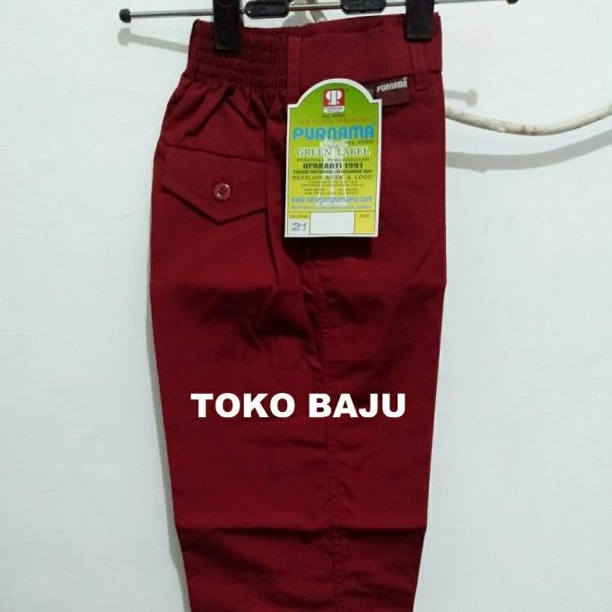 MURAH CELANA PANJANG MERAH MERK PURNAMA GREEN LABEL NO 28