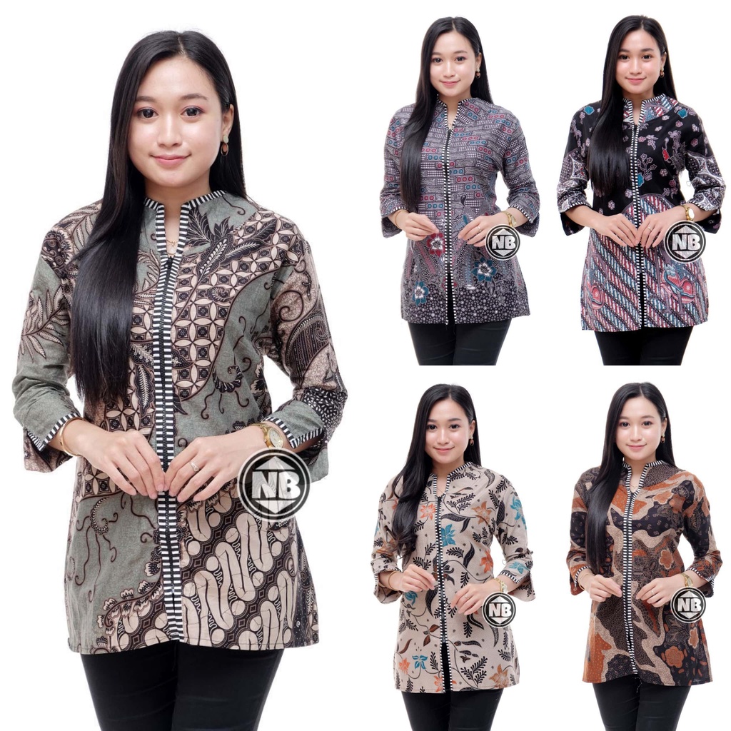 Baju Batik Wanita Modern M L XL XXL Atasan Batik Kerja Wanita Batik Kantor Seragam Batik Pekalongan