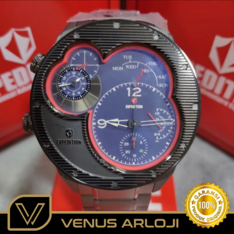 Jam Expedition SE 6737 MT BIP Pria Rantai Hitam Bulat