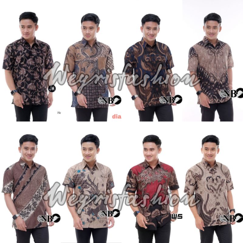 Hem Batik Pria Lengan Pendek Modern Terlaris Batik Weyrisfashion Size M L XL XXL