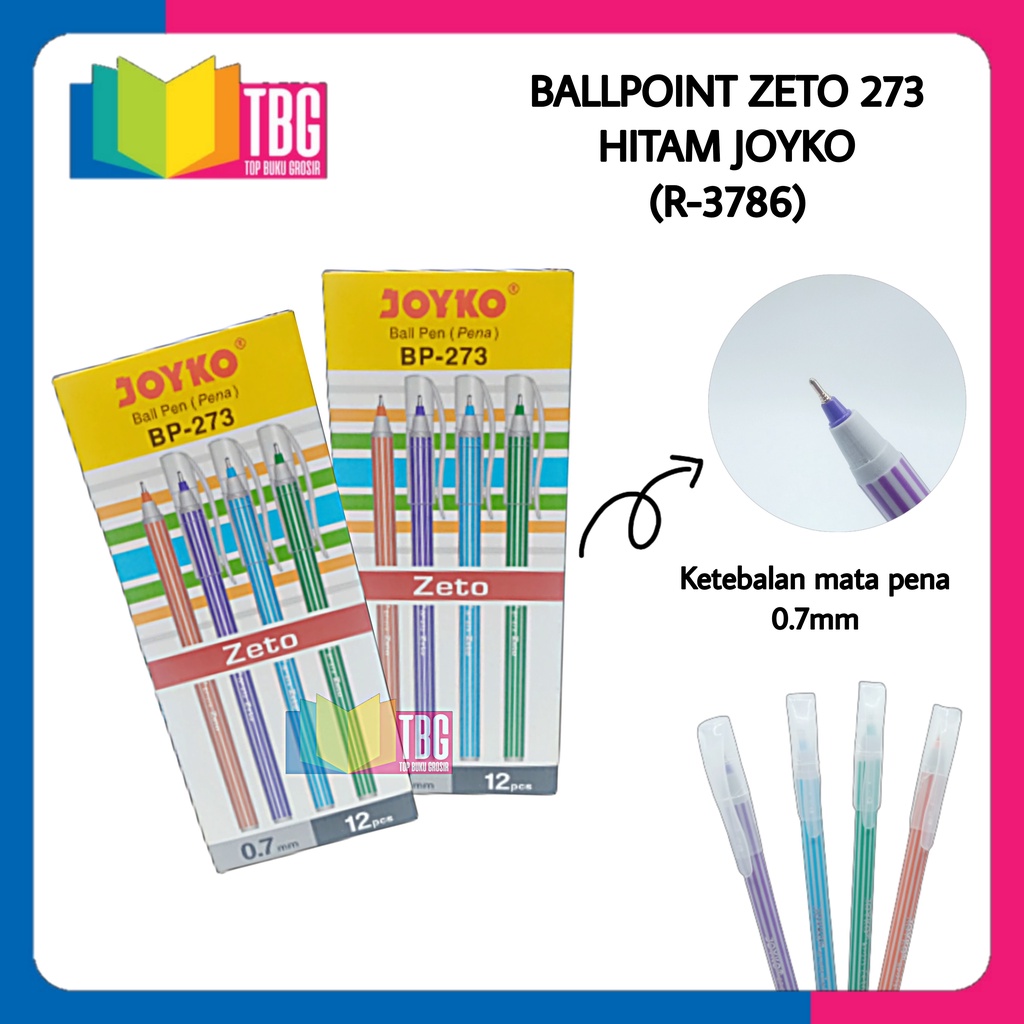 

1PCS BALLPOINT ZETO 273 HITAM JOYKO/ PULPEN MURAH/ PENA HITAM JOYKO/ BOLPEN 0.7MM (R-3786)