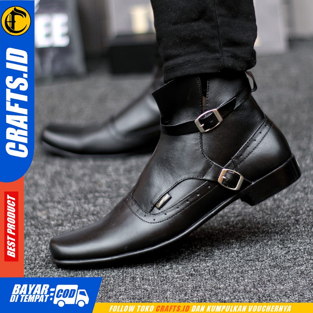 CRAFTS badami - Sepatu Boots Pantopel Formal Kulit Asli Kerja Pria