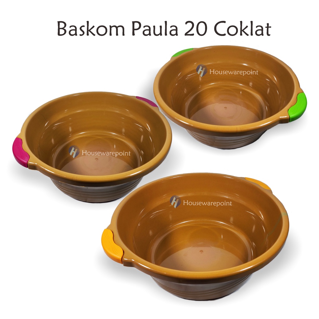 6 pcs Baskom Paula 20 coklat / Baskom plastik / Baskom dapur / Baskom berkat (PAULA 20)