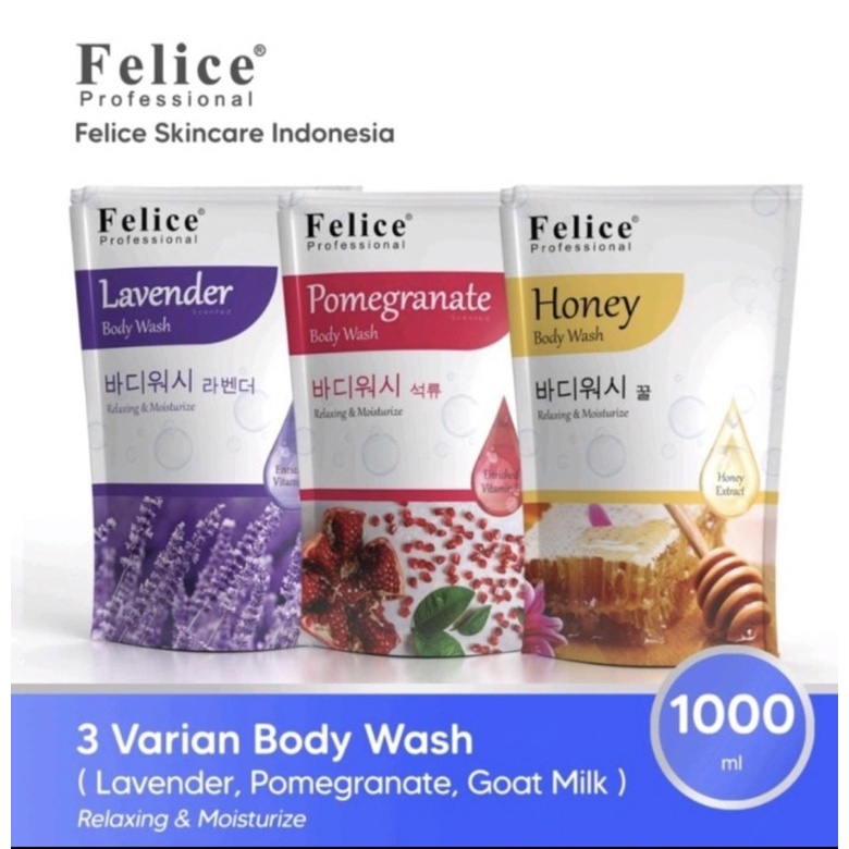 Felice body wash 1000ml / shower cream / sabun mandi