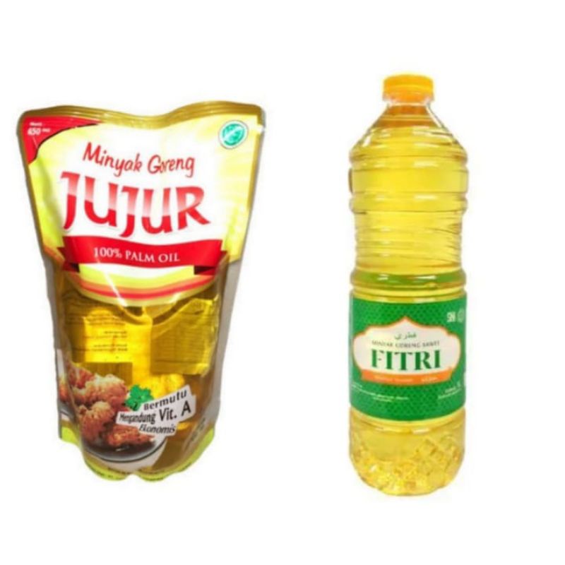 

PAKET DUO HEMAT 2 (Minyak Goreng BTL FITRI 1LT 1 Botol & 1 POUCH JUJUR 2 LT)