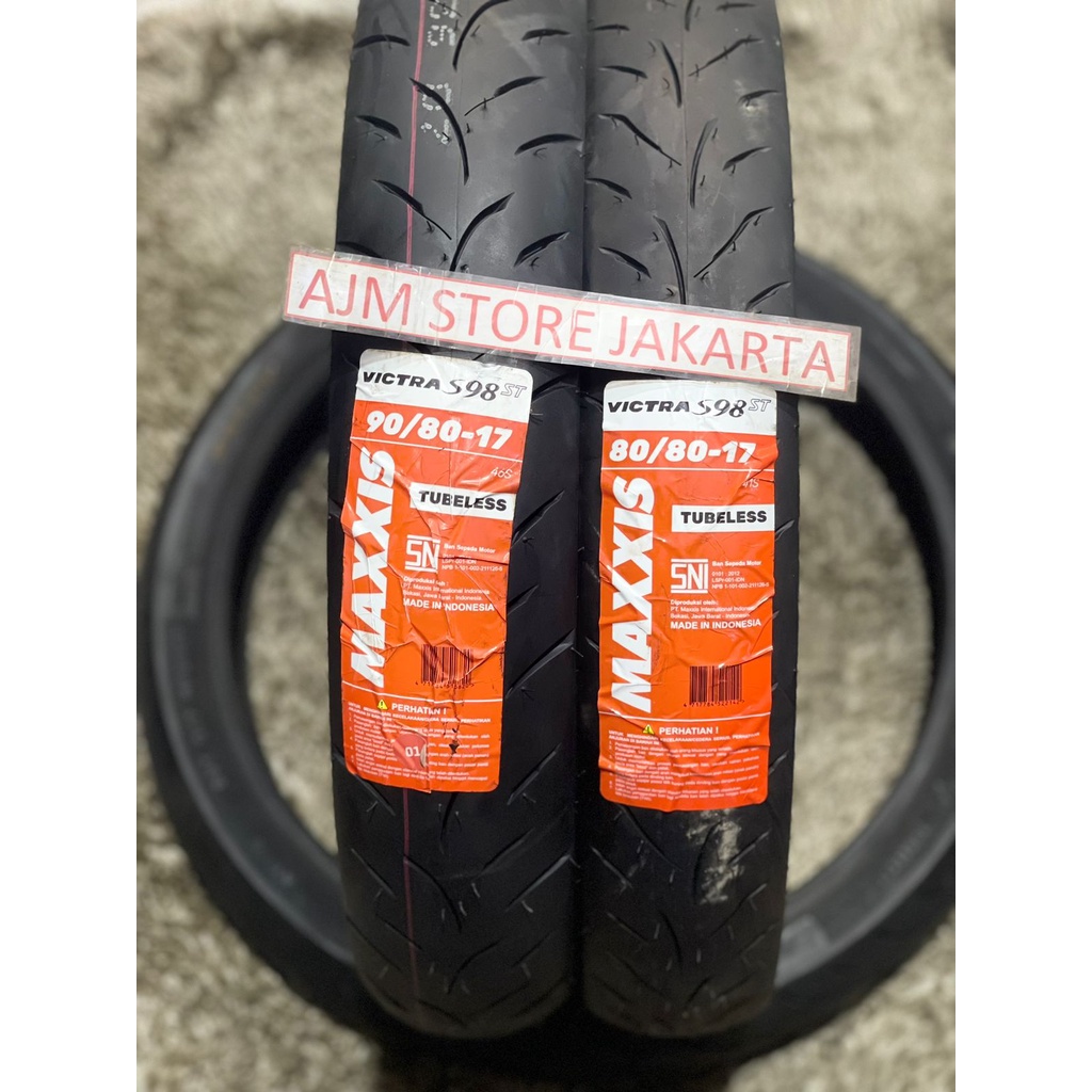 Maxxis Victra 80/80-17 &amp; 90/80-17 Tubeless.. 1set Dpn Blkg
