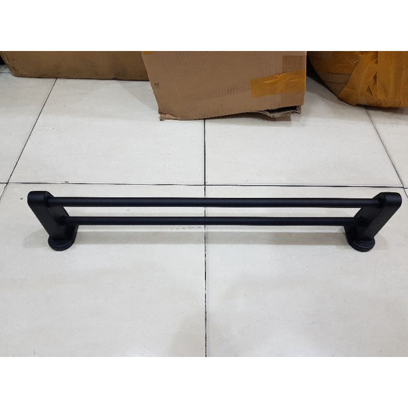 Dupon Rak Handuk / Gantungan Handuk Kamar Mandi Single Hitam tipe PA02-P3
