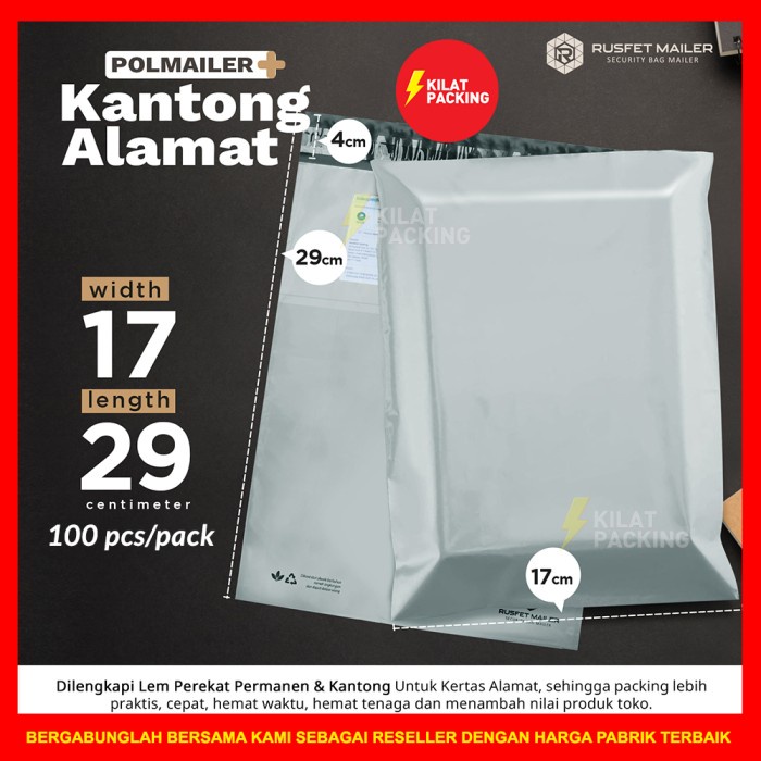 

Diskon Polymailer Amplop Packing Premium | Light Grey 17X25 | Per Pack Murah Berkualitas