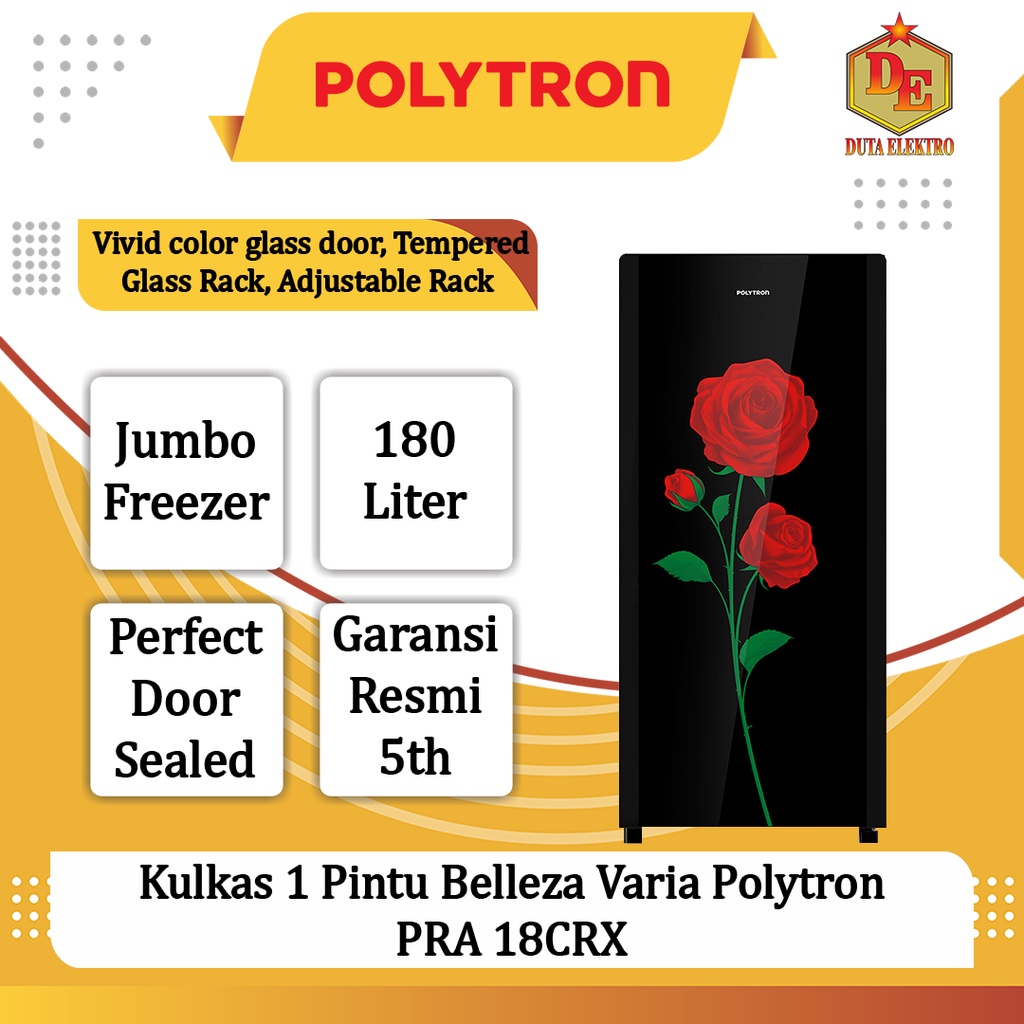 Kulkas 1 Pintu Polytron PRA 18 CRX Belleza Varia