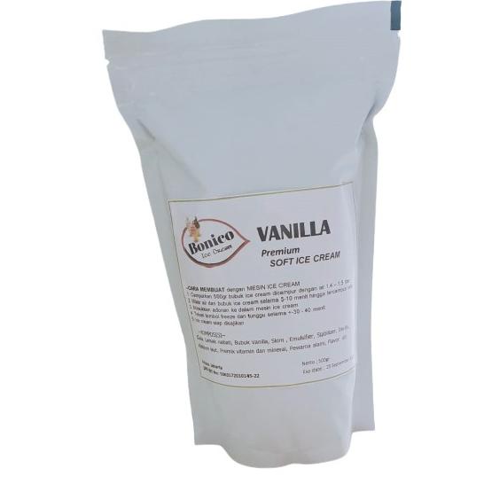 

RECOMENDED BONICO VANILLA SOFT ICE CREAM POWDER 500gr PREMIUM RESTO bubuk es krim mesin VANILA cone frizco 3592 ㅌ