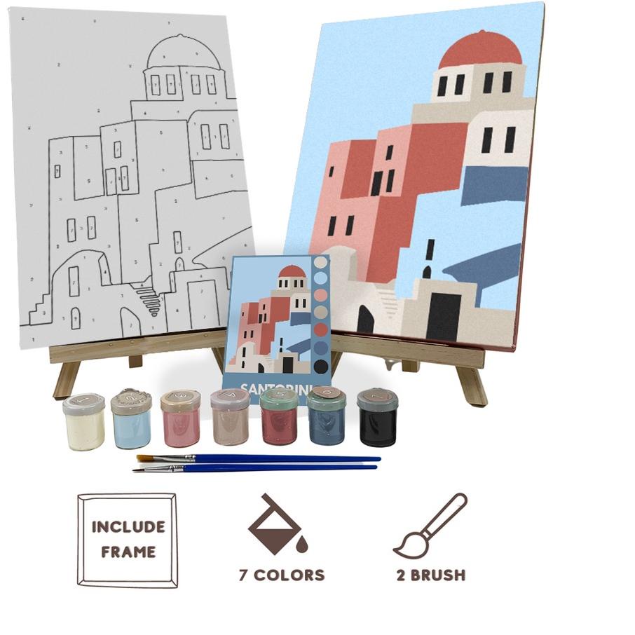 

Trendy !! Paint By Number Kit Santorini - Cocoart.id I Kanvas 20 x 30 cm 드