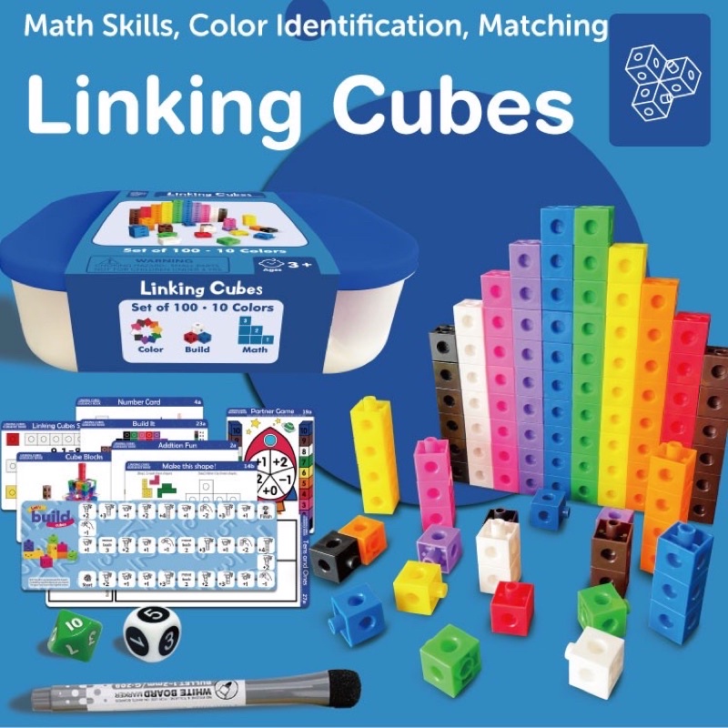 math link cube learning set mainan edukasi anak