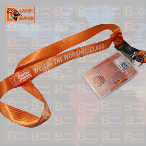 

Tali lanyard gantungan Id Card 2 cm stoper Partai Buruh
