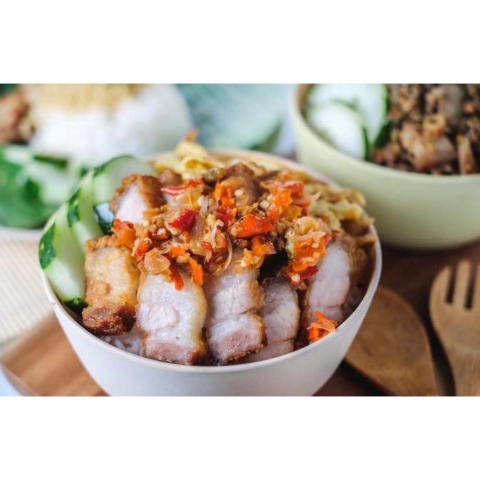 

Babi Samcan Goreng Tore Asli Khas Manado Pork Bowl Belly Crispy Frozen