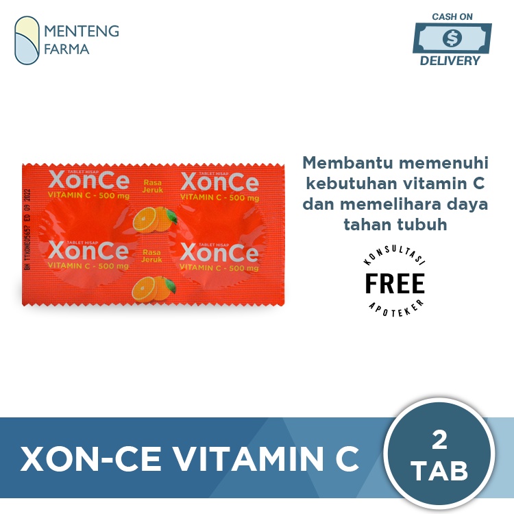 Xon-Ce Vitamin C - Tablet Hisap Untuk Daya Tahan Tubuh dan Sariawan