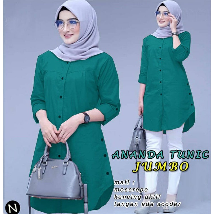 WWW L, XL, XXL, 3XL - TUNIK ANANDA JUMBO, PAKAIAN MUSLIM JUMBO, TUNIK WANITA MUSLIM JUMBO