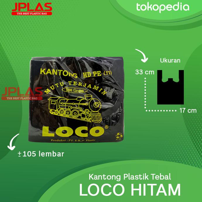 

KANTONG PLASTIK KRESEK LOCO HITAM TEBAL KEMASAN 500GR UK 7/24/28/35/40