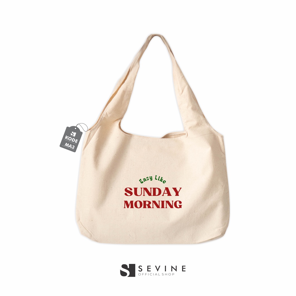 Sevine Tote Bag Kanvas Bonnie Tas Wanita Kuliah Fashion Laptop Totebag Quotes Motivation Aesthetic Vintage Pastel - MA